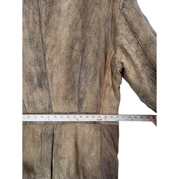 Gimo's Leather Italy Coat Size 44 Rustic Burnished Luxury Mens - Picture 8 of 16